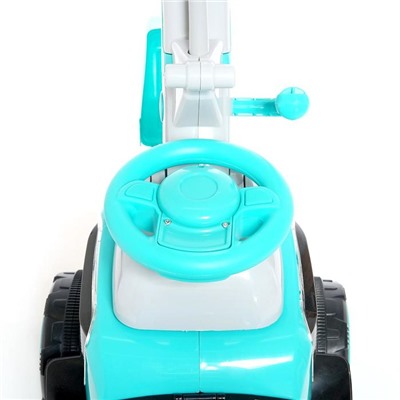 Детский электромобиль «Экскаватор», привод ковша ручной, световые и звуковые эффекты, цвет голубой