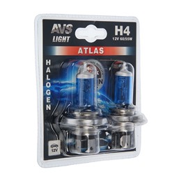 Галогенная лампа AVS ATLAS, H4, 12 В, 60/55 Вт, набор 2 шт