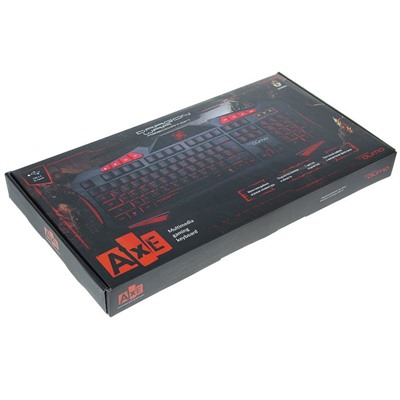 Клавиатура Qumo Dragon War Axe, игровая, проводная, мембранная, подсветка, USB, черная