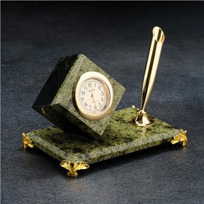 Часы "Кубик" мини, на бронзовых ножках