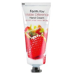 Крем для рук с экстрактом клубники FarmStay Visible Difference Hand Cream Strawberry, 100 мл