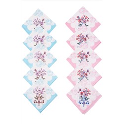 Bahmal, Женские носовые платки с цветочным узором, 10 шт