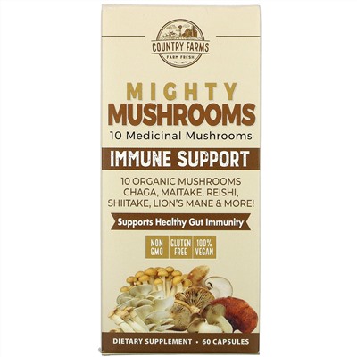 Country Farms, Mighty Mushrooms, Immune Support, 60 Capsules