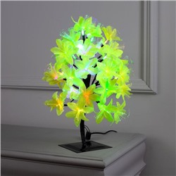 Светодиодный куст «Лилии жёлтые» 30 см, 32 LED, мигание, 220 В, свечение мульти (RG/RB)