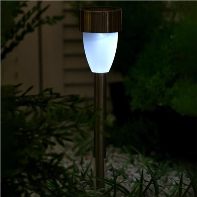 Садовый светильник на солнечной батарее «Матовый конус», 5 × 35 × 5 см, 1 LED, свечение белое