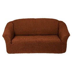Чехол на диван на резинке без оборки корица