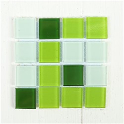 Мозаика стеклянная на клеевой основе № 25, цвет оттенки зелёного
