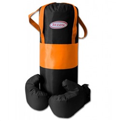 Belon Набор для бокса НБ-002-ОЧ Груша 50хd20см с перчатками, цв. оранжевый + черный, ткань Оксфорд