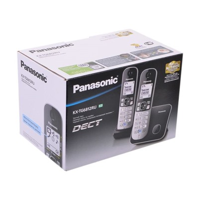 Радиотелефон Dect Panasonic KX-TG6812RU чёрный, АОН