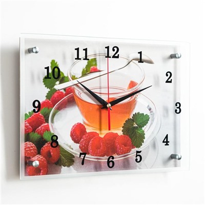 Часы настенные, серия: Кухня, "Чай с малиной", 25х35  см, микс