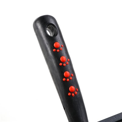 Пуходерка без капель Макси, прорезиненная ручка, 12 х 18 см, чёрно-красная