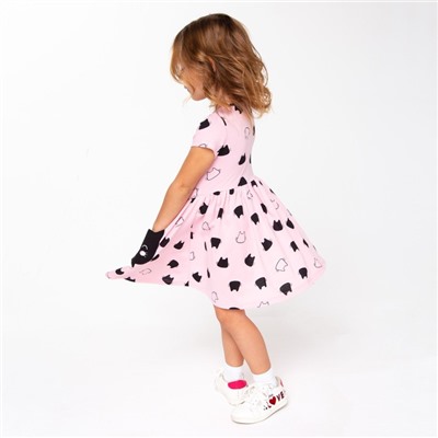 Платье для девочки, цвет чёрный/розовый, рост 98