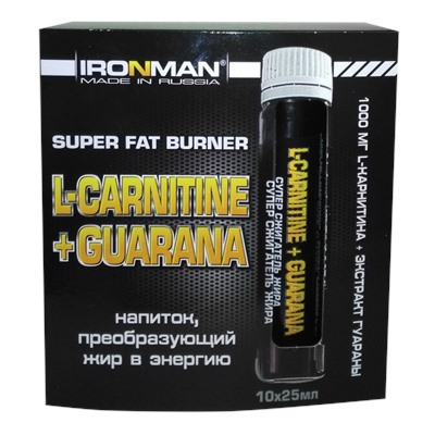 Жиросжигатель Super Fat Barner L-Carnitine+Guarana Ironman 10 фл. по 25 мл.