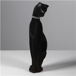 Копилка "Кошка Багира в ожерелье" флок, чёрная