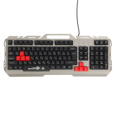 Клавиатура Xtrike Me KB-501, игровая, проводная, мембранная,подсветка,USB,черно-серебристая