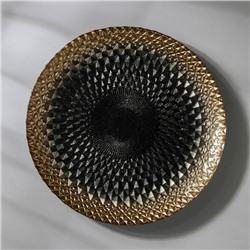 Тарелка «Барокко», d=21 см, цвет чёрный с золотом