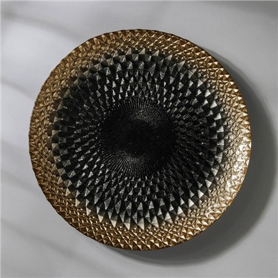 Тарелка «Барокко», d=21 см, цвет чёрный с золотом
