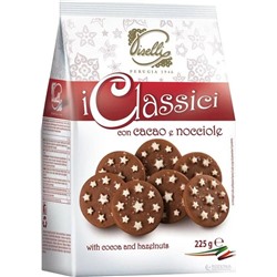 "Piselli" Печенье сахарное шоколадное с ореховым вкусом “MARAMAO” 225г*12  арт. 818741