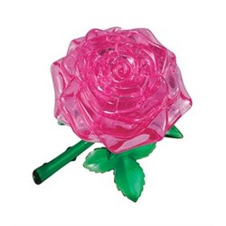 Кристальный пазл-головоломка 3D Роза розовая