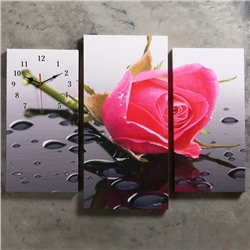 Часы настенные модульные «Розовая роза», 60 × 80 см