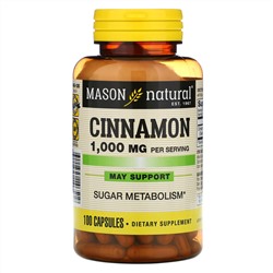 Mason Natural, Cinnamon, 1,000 mg, 100 Capsules