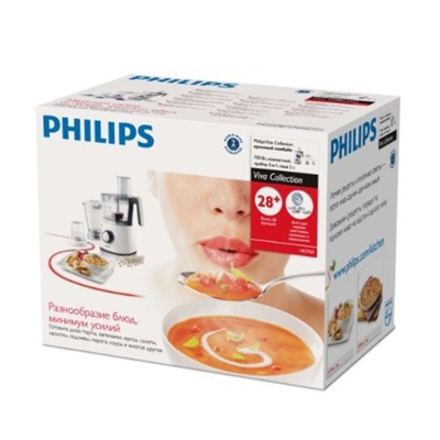 Кухонный комбайн Philips HR 7761/00, 750 Вт, 2.20 л, 2 скорости, эмульсионная насадка