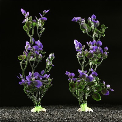 Набор растений искусственных для аквариума (2 шт), 25 см, фиолетовый