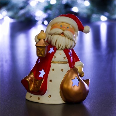 Фигура с подсветкой "Дед Мороз с мешком" 11х12х16см
