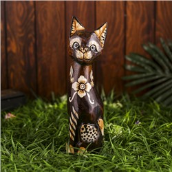 Интерьерный сувенир "Кошка с цветком " 30 см