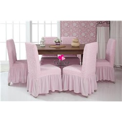 Чехол с оборкой для стула со спинкой розовый 207, Характеристики