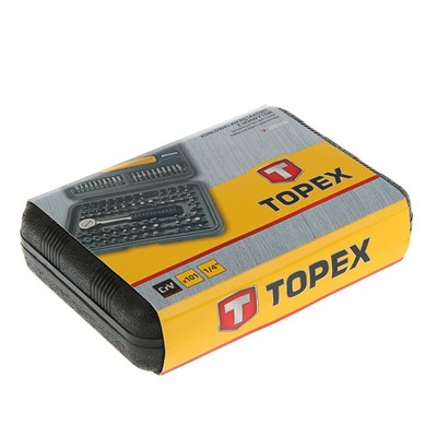 Набор инструмента TOPEX, 101 шт., биты, держатель, адаптеры, трещотка, в пластиковом кейсе
