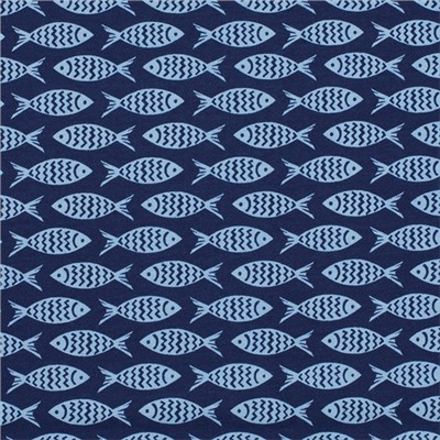 Ткань на отрез кулирка Рыбы R338