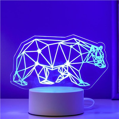 Светильник "Медведь" LED RGB от сети 9,5х16,5х15 см
