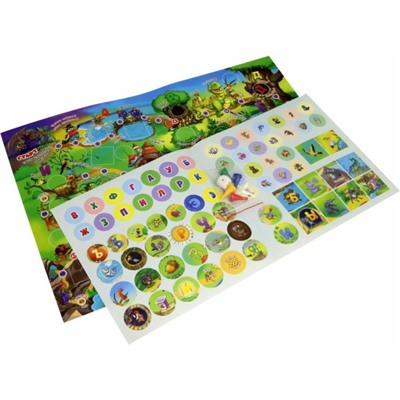 Игра-азбукоходилка с многоразовыми наклейками «Заколдованная азбука»