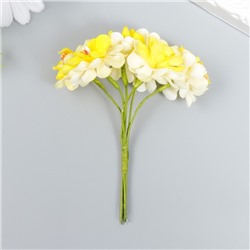 Цветы для декорирования "Азалия жёлтая" 1 букет=6 цветов 10 см
