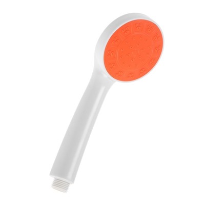 Душевая лейка ZEIN Z0208, пластик, 1 режим, цвет белый с оранжевой вставкой