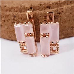 Серьги  коллекция Дубай покрытие позолота розовые камни
