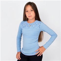 Блузка Benini голубого цвета длинный рукав для девочки