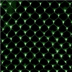 Сетка светодиодная 160 л. 2*1.5 м прозрачный провод зелёная