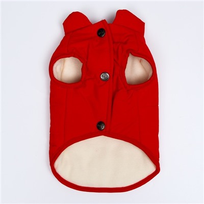 Куртка для собак, S (ДС 20 см, ОШ 23 см, ОГ 32 см), красная