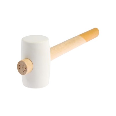 Киянка ТУНДРА, деревянная рукоятка, белая резина, 50 мм, 300 г