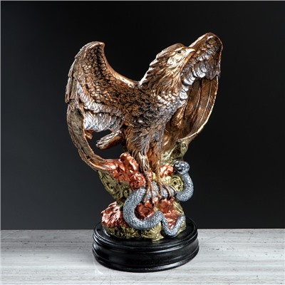 Статуэтка "Орёл огромный со змеёй", бронзовая, гипс, 43 см
