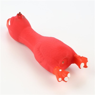 Игрушка пищащая для собак из латекса "Петух", 18 см, красная