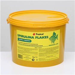 Корм для рыб Spirulina Flakes со спирулиной, растительный, в виде хлопьев, 2 кг
