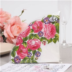 Салфетки бумажные "Art Bouquet" Розы, 3 слоя, 12 листов, d 32
