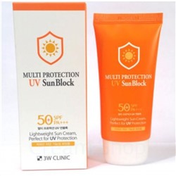 3W Clinic Солнцезащитный крем MULTI PROTECTION UV SUN BLOCK SPF 50+ PA +++,70мл