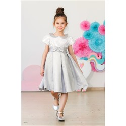 Платье нарядное для девочки MINAKU «Аврора», рост 110 см, цвет белый/серый