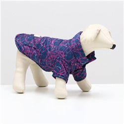 Куртка для собак "Матрица", размер 8, сине-розовая (ДС 23, ОШ 26, ОГ 32 см)