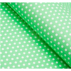 Бумага упаковочная 50*70см Зеленая "Горох мелкий", глянцевая