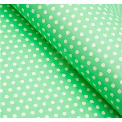 Бумага упаковочная 50*70см Зеленая "Горох мелкий", глянцевая